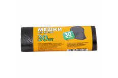 Мешки для мусора \"РЫЖИЙ КОТ\" 30л (30шт./рул.) ПНД (черные), 6 мкм